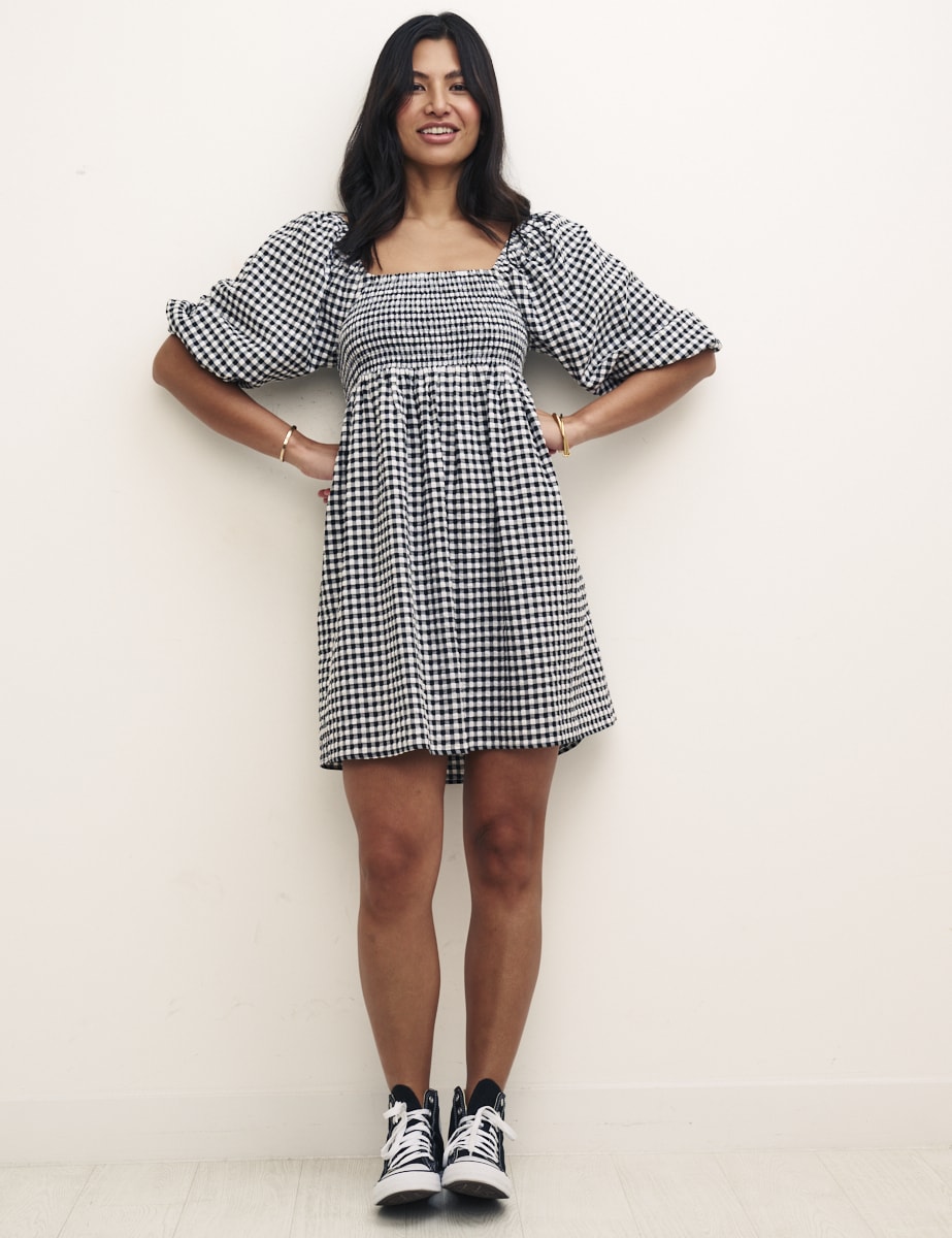 Black and White gingham Kylie Mini Dress