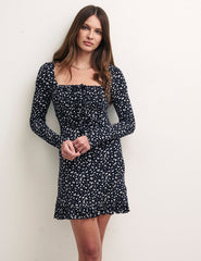 Black Floral Mckenna Long Sleeve Mini Dress