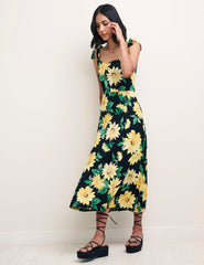 Sunflower Tie Shoulder Adrian Midi Dress
