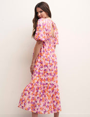 Multi Daisy Floral Kelsie Midi Dress