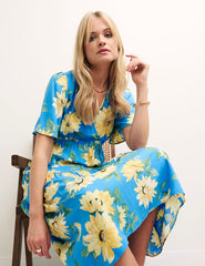 Sunflower Clementine Flutter Sleeve Midi Dress