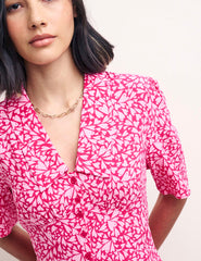 Pink Heart Print Daisy Mini Dress