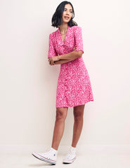 Pink Heart Print Daisy Mini Dress