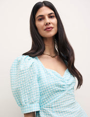 Blue Check Sweetheart Penny Mini Dress