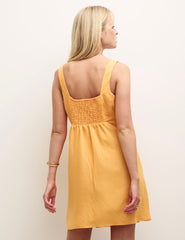 Orange Linen-Blend Valentina Mini Dress