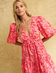 Pink Watercolour Vienna Mini Dress