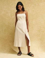 Cream Spaghetti Strap Maddy Midaxi Dress