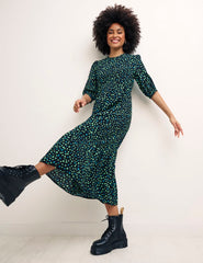 Green Scattered Spot Rachel Midi Dress