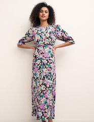 Purple Floral Felicia Midi Dress