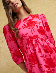 Pink Bloom Floral Rachel Midi Dress
