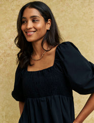 Black Kylie Midi Smock Dress