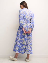 Sky Blue Floral Margot Midi Dress