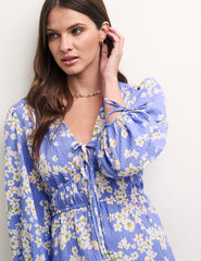 Sky Blue Floral Margot Midi Dress