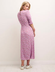 Pink Heart Print Luna Midi Shift Dress