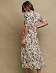 Petite Animal Spot Print Luna Midi Dress