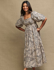 Fearne Cotton Animal Spot Print Ayla Midi Dress