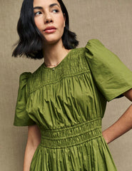Olive Green Natalia Midi Dress