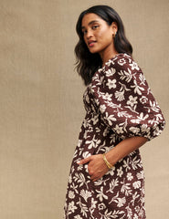 Fearne Cotton Brown Botanical Kylie Midaxi Dress