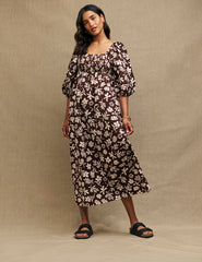 Fearne Cotton Brown Botanical Kylie Midaxi Dress