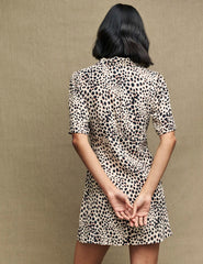 Petite Animal Spot Print Daisy Mini Dress