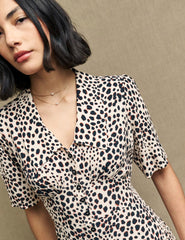 Petite Animal Spot Print Daisy Mini Dress