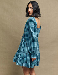 Fearne Cotton Blue Gingham Check Ayla Mini Dress