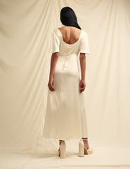Ivory Satin Becca Bridesmaid Midaxi Dress