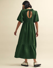 Khaki Green Kelsie Smock Midi Dress