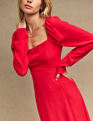 Red Abby Midi Dress