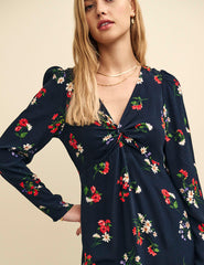 Black and Red Floral Katty Mini Dress