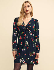 Black and Red Floral Katty Mini Dress