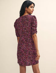Purple Ditsy Floral Evie Mini Dress