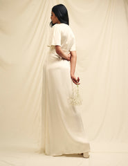 Ivory Satin Erin Bridesmaid Maxi Dress