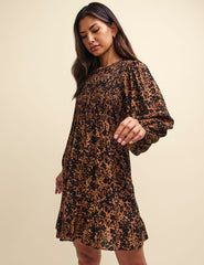 Leopard Print Kelsie Mini Smock Dress