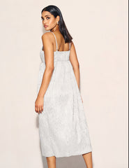 Silver Metallic Violette Midi Dress