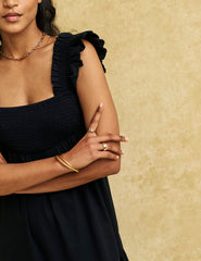 Black Smock Maya Midi Dress