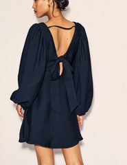 Black V-Neck Zendaya Mini Dress