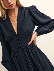 Black Starlight Long Sleeve Mini Dress