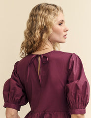 Plum Rochelle Midi Smock Dress