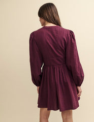 Plum Starlight Long Sleeve Mini Dress