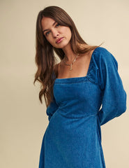 Blue Denim Abby Midi Dress