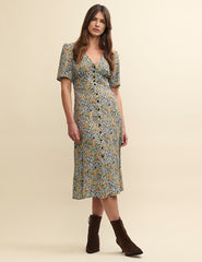 Wildflower Print Alexa Midi Tea Dress