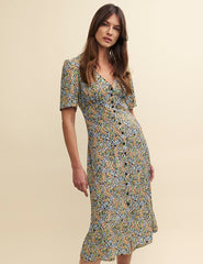 Wildflower Print Alexa Midi Tea Dress