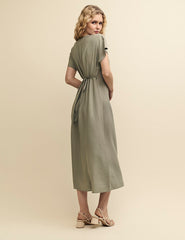 Sage Green Wrap Anola Midi Dress