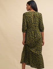 Green Animal Print Rachel Midi Dress