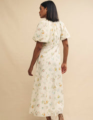 White Floral Broderie Lennox Midi Dress