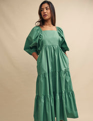 Fearne Cotton Green Ruby Smock Midi Dress