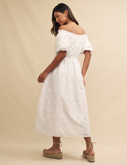 White Bardot Embroidered Lanie Midaxi Dress
