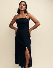 Black Maddy Midi Dress