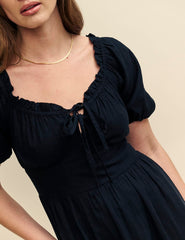 Black Bardot Genevieve Midi Dress